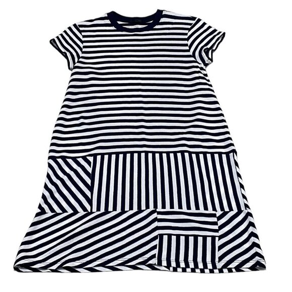 ATM Anthony Thomas Melillo Dress Crew Neck Striped Blue Size X Small XS - Picture 4 of 17